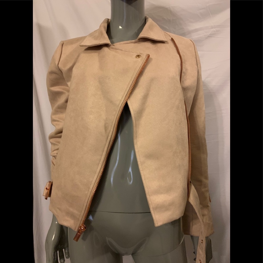 LC Lauren Conrad Faux-Suede Moto Jacket
